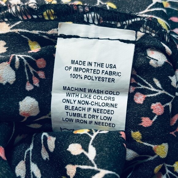 Micro Floral Print Smocked Waist Ruffle Sleeve Dress Large Boho Chic Cottagecore - Picture 15 of 15